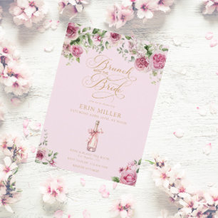 Elegant rosa bröllopsdusch för bruden inbjudningar