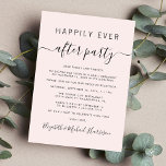 Elegant rosa bröllopsmottagningsinbjudan inbjudningar<br><div class="desc">Elegant ljust rosa elopement eller privat bröllopsmeddelande och bröllopsmottagning eller festfirande inbjudan. "Happily Ever After Party" är skrivet i modern enkel typografi och en stilfullt manus med svängar. Anpassa ditt meddelande och din inbjudan och lägg till era namn i ett signaturliknande manus. Baksidan visar era förnamn och bröllopsdatum.</div>