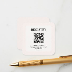 Elegant Rosa Bröllopspresentregistrering QR-kod Tilläggskort