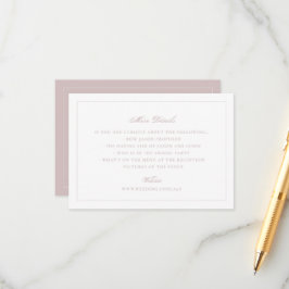 Elegant Rosa Bröllopswebbplats Detaljer Tilläggskort