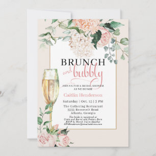Elegant Rosa Brunch och Bubly Möhippa Invit Inbjudningar
