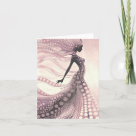 Elegant Rosa Bubble Dam Blank Card Helgkort