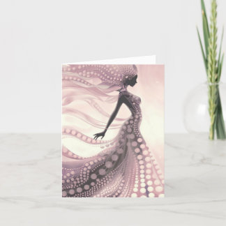 Elegant Rosa Bubble Dam Blank Card Helgkort