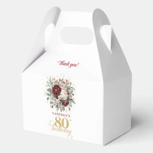 Elegant Rosa Burgunder 80-års Födelsedagspresentlå Presentaskar
