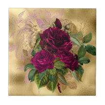 Elegant Rosa Burgundy Guld Ro