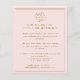 Elegant Rosa Business Logotyp Promoting Flygblad