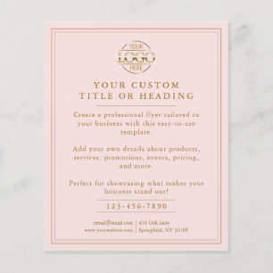 Elegant Rosa Business Logotyp Promoting Flygblad