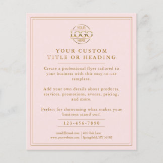 Elegant Rosa Business Logotyp Promoting Flygblad