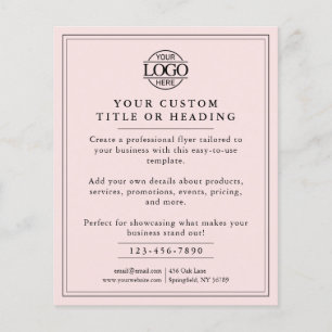 Elegant Rosa Business Logotyp Promoting Flygblad