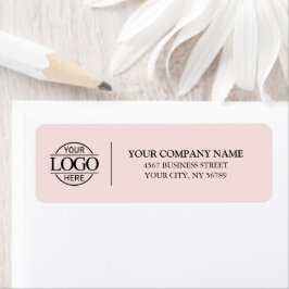 Elegant Rosa Business Logotyp Returadress Etikett