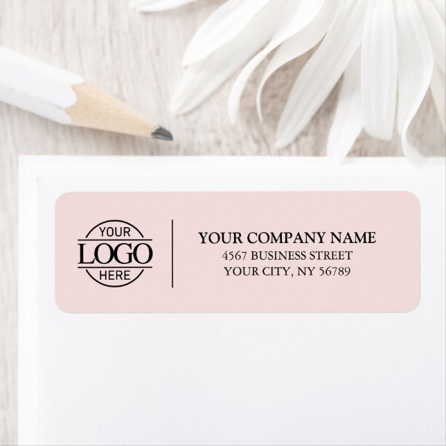 Elegant  Rosa Business Logotyp Returadress Etikett (Insitu)