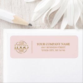 Elegant Rosa Business Logotyp Returadress Returadress Etikett