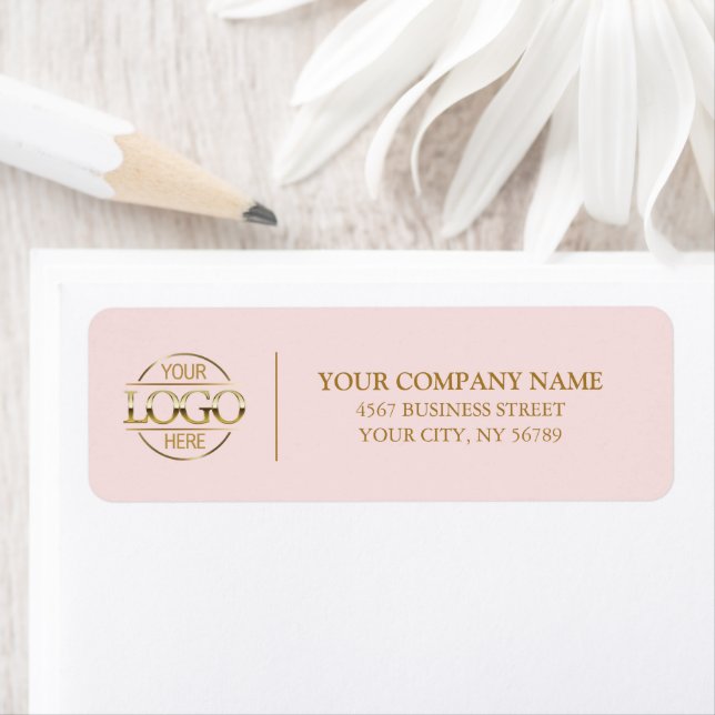 Elegant  Rosa Business Logotyp Returadress Returadress Etikett (Insitu)