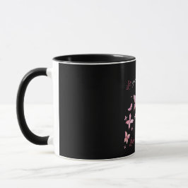 Elegant Rosa Butterflies Bilingual Mugg