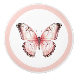 Elegant Rosa Butterfly Söt Girl Girl Girl Girl Gir Knopp