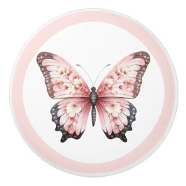 Elegant Rosa Butterfly Söt Girl Girl Girl Girl Gir Knopp