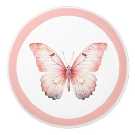 Elegant Rosa Butterfly Söt Girl Girl Girl Girl Gir Knopp