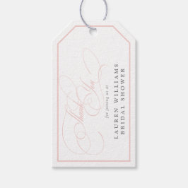 Elegant Rosa Calligraphy Möhippa Tack Presentetikett