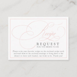 Elegant Rosa Calligraphy Recipe for the Bride Tilläggskort