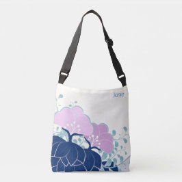 Elegant Rosa Camellias Add Namn Axelväska