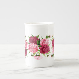 Elegant rosa Camelliasbenporslinmugg Benporslin Mugg