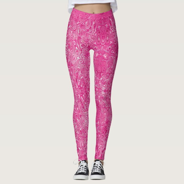 Elegant rosa candy marble struktur abstrakt modern leggings (Framsida)