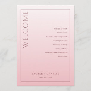 Elegant Rosa Ceremoni Schema Program