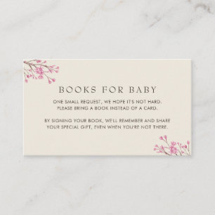 Elegant Rosa Cherry Blommar Bokar för Baby Tilläggskort