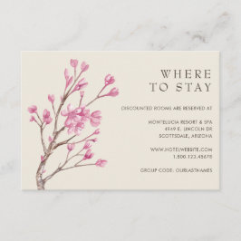 Elegant Rosa Cherry Blommar Bröllop Bostäder Tilläggskort