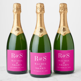 Elegant Rosa Chic Modern Monogram Bröllop