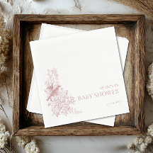 Elegant Rosa Chinoiserie Nature Birds Baby Shower