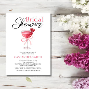 Elegant Rosa Cocktail Bow Möhippa Inbjudningar
