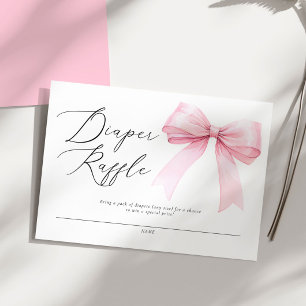 Elegant Rosa Coquette Båge Blöja Lotteri Babyfiran Tilläggskort
