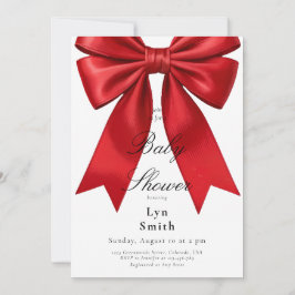 Elegant Rosa Coquette Bow Baby Shower Girl Inbjudningar