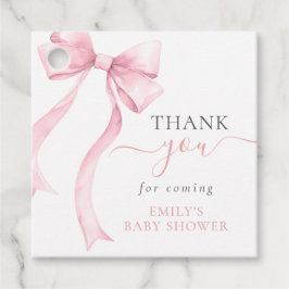 Elegant Rosa Coquette Bow Girl Baby Shower Gåvor Etiketter