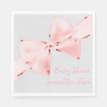 Elegant Rosa Coquette Bow Girl Baby Shower