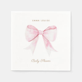 Elegant Rosa Coquette Bow Pappersservett