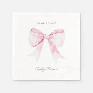 Elegant Rosa Coquette Bow Pappersservett