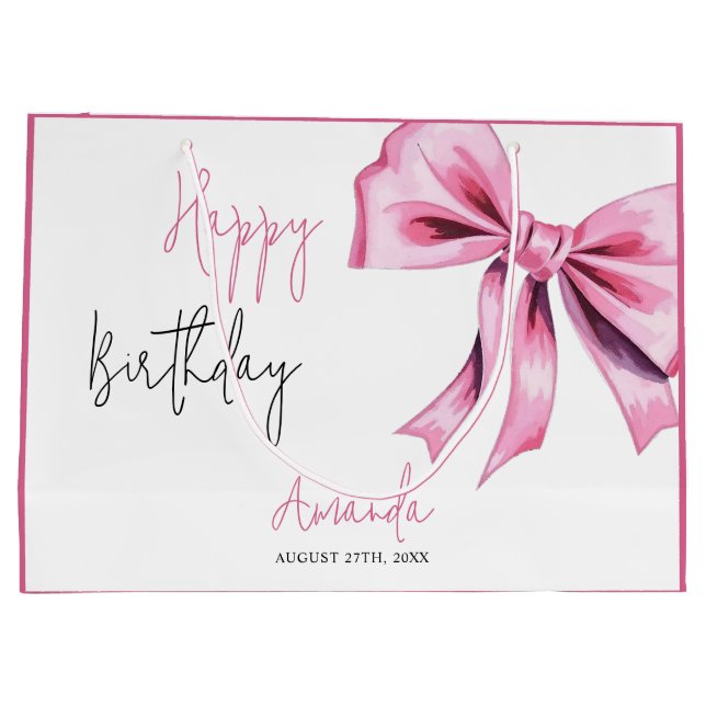 Elegant Rosa Coquette Bow Sweet 16 Birthday (Baksidan)