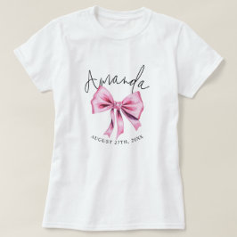 Elegant Rosa Coquette Bow Sweet 16 Birthday T Shirt