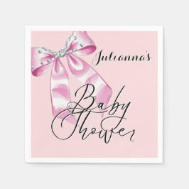 Elegant Rosa Coquette Girl Baby Shower Pappersservett