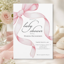 Elegant Rosa Coquette-slöja Baby Shower Inbjudningar