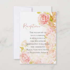 Elegant Rosa Coral Secret Ro Garden Wedding Inbjudningar