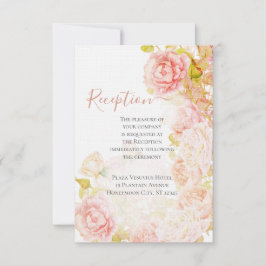 Elegant Rosa Coral Secret Ro Garden Wedding Inv. Inbjudningar