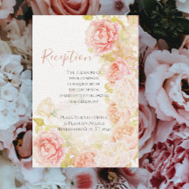 Elegant Rosa Coral Secret Ro Garden Wedding Inv. Inbjudningar