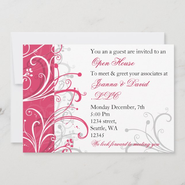 elegant rosa Corporate Party-inbjudan Inbjudningar (Framsida)