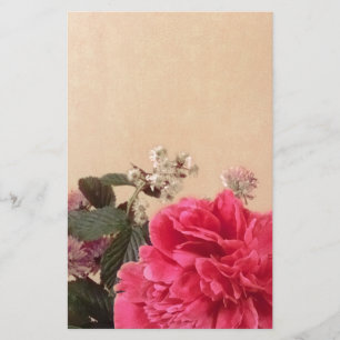 Elegant Rosa Cream Blommigt Brevpapper