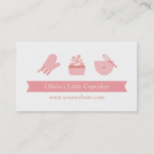 Elegant Rosa Cupcake Bageri Bagare Visitkort