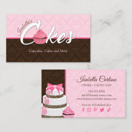 Elegant Rosa Cupcoa och Cake Dessert Bakery Visitkort