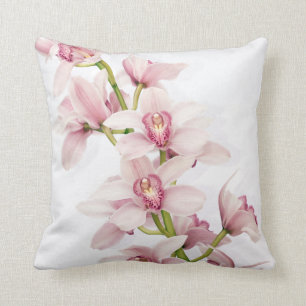 Elegant Rosa Cymbidium Orchid Dekorativ kudde